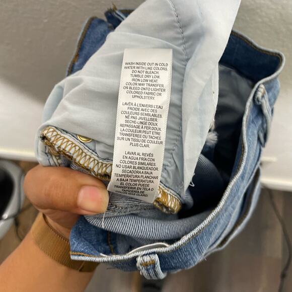 Frame Womens Jeans Size 24 Blue Denim Le High Straight Distressed Medium Wash - Picture 5 of 16